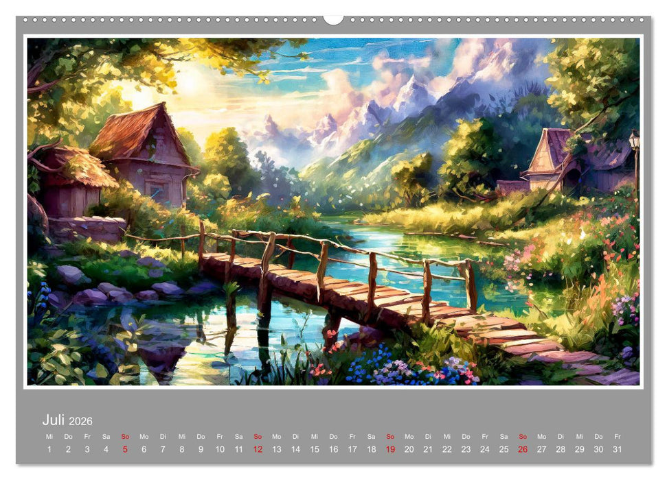 Landschaften im Jahreskreis (CALVENDO Premium Wandkalender 2026)