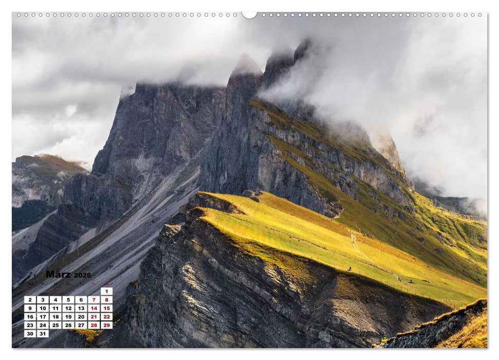 Berggipfel der Dolomiten (CALVENDO Premium Wandkalender 2026)