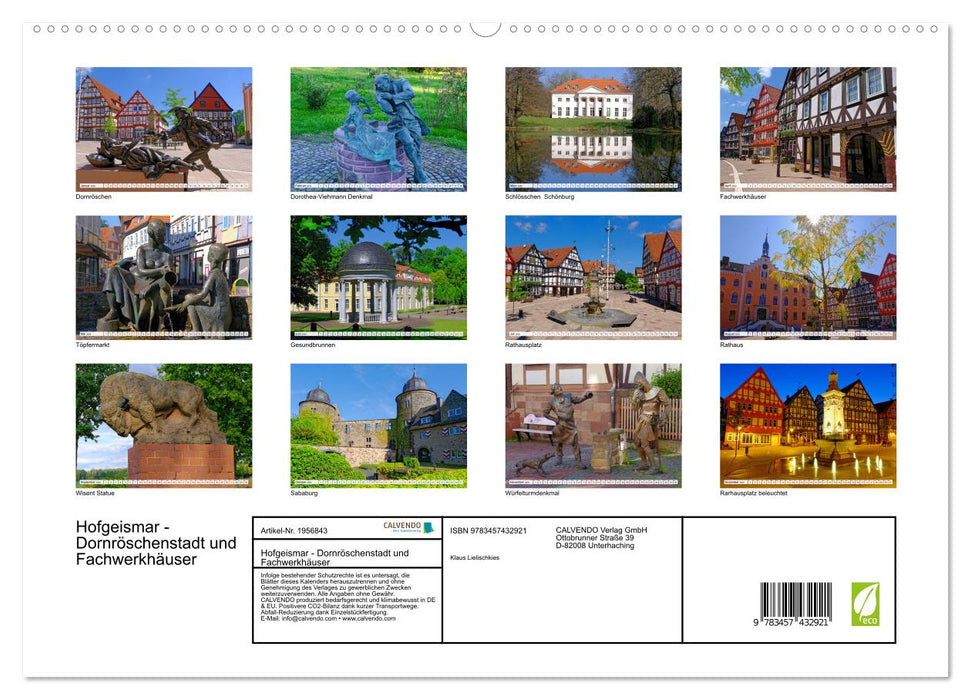 Hofgeismar - Dornröschenstadt und Fachwerkhäuser (CALVENDO Premium Wandkalender 2026)