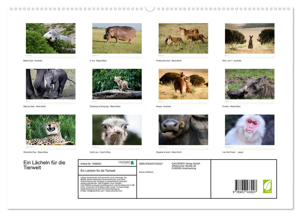 Ein Lächeln für die Tierwelt (CALVENDO Premium Wandkalender 2026)
