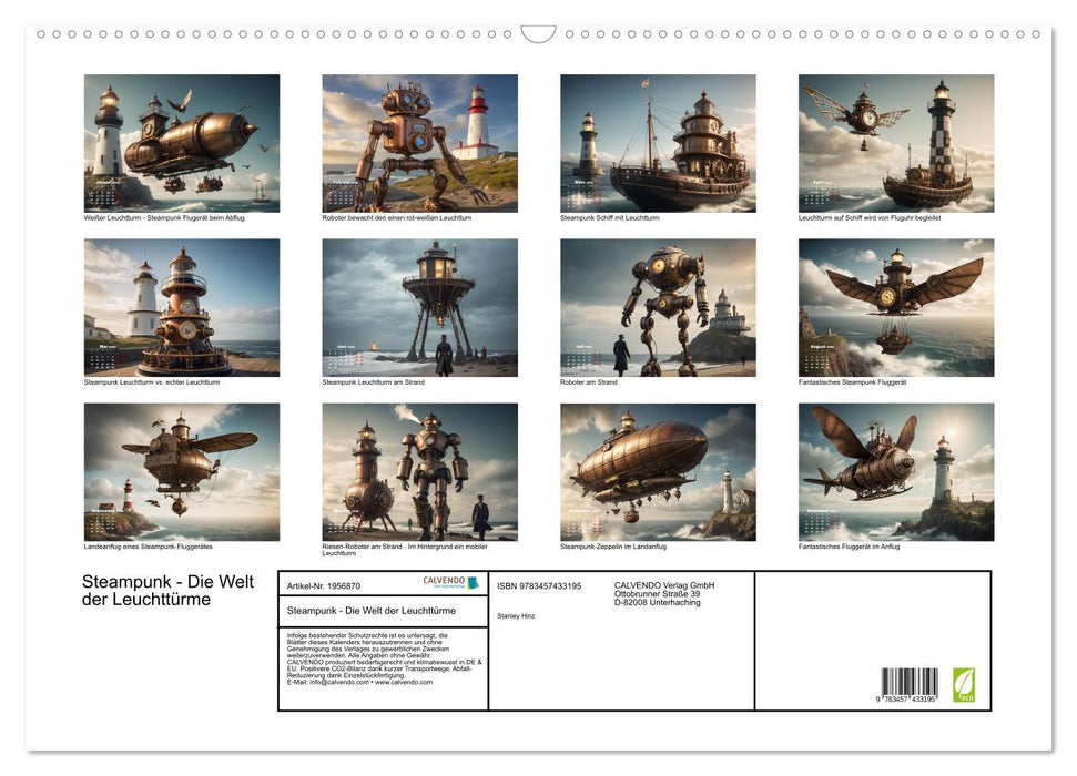 Steampunk - Die Welt der Leuchttürme (CALVENDO Wandkalender 2026)