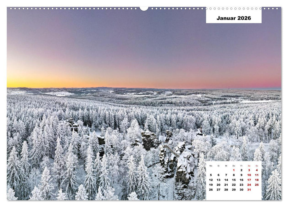 Unser Erzgebirge von oben (CALVENDO Premium Wandkalender 2026)