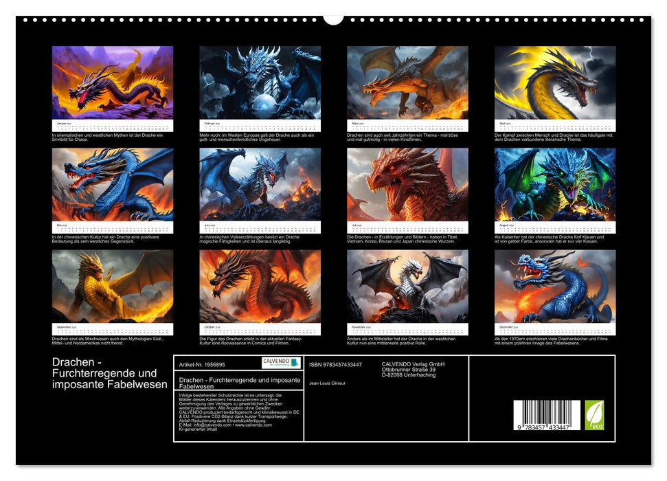Drachen - Furchterregende und imposante Fabelwesen (CALVENDO Premium Wandkalender 2026)