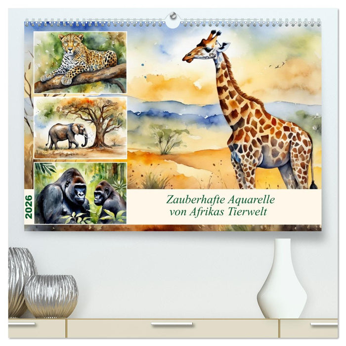 Zauberhafte Aquarelle von Afrikas Tierwelt (CALVENDO Premium Wandkalender 2026)
