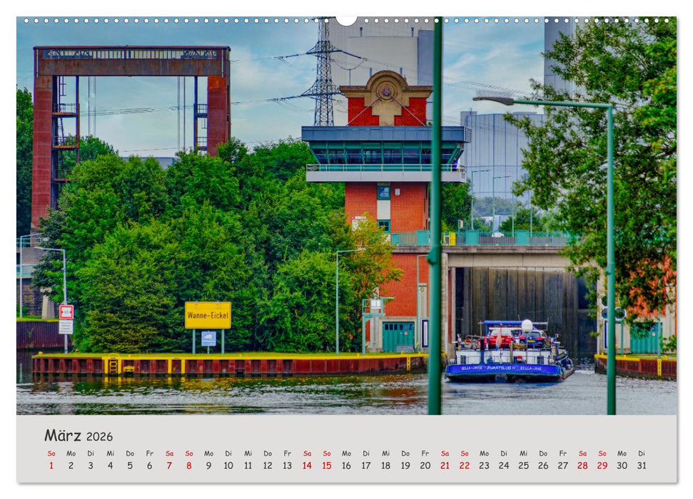 Herne: Stadt an Emscher und Kanal (CALVENDO Premium Wandkalender 2026)