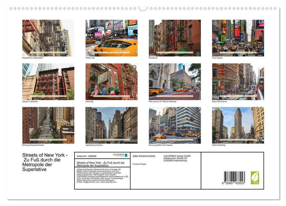 Streets of New York - Zu Fuß durch die Metropole der Superlative (CALVENDO Premium Wandkalender 2026)