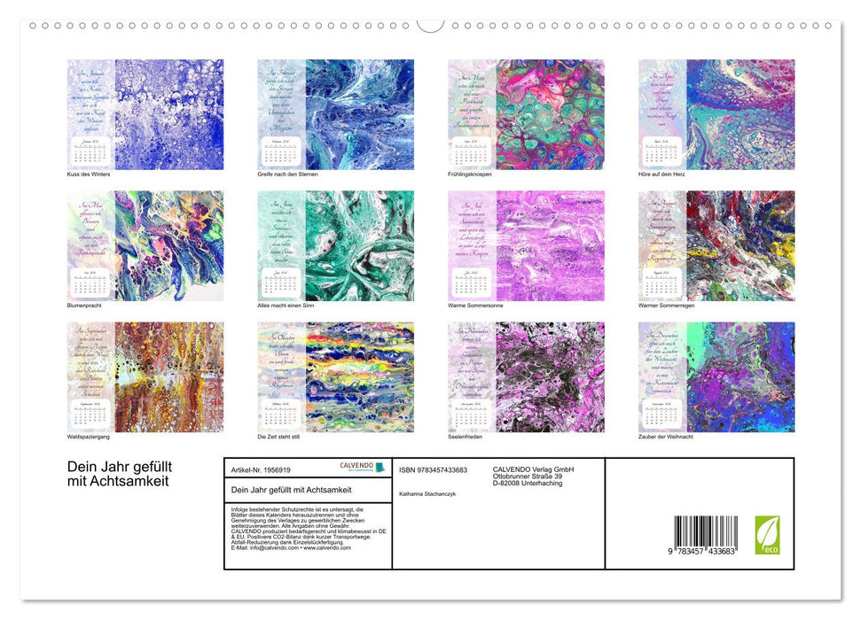 Dein Jahr gefüllt mit Achtsamkeit (CALVENDO Premium Wandkalender 2026)