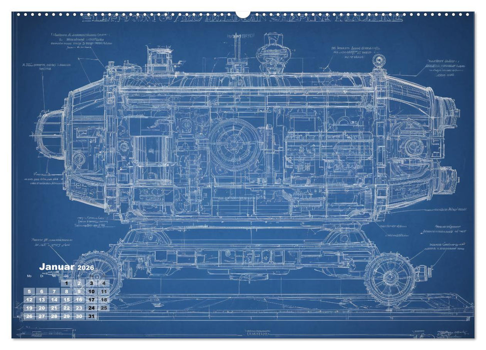 Steampunk - Blaupausen (CALVENDO Premium Wandkalender 2026)