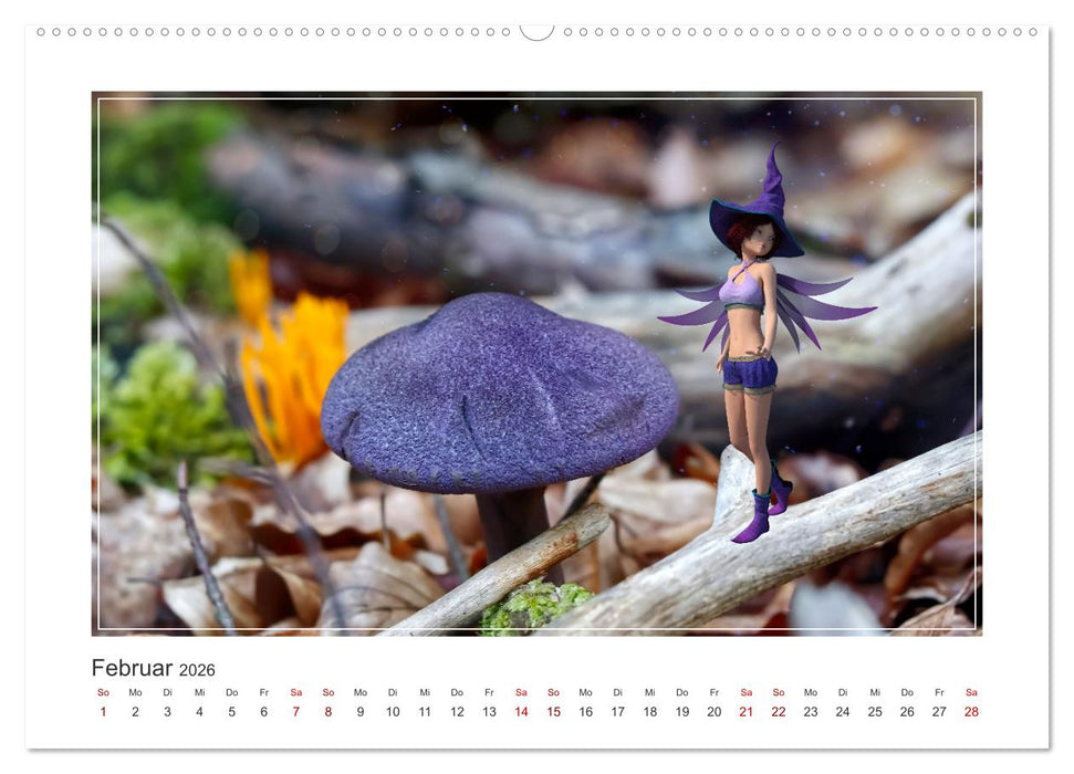 Pilze im Elfenwald (CALVENDO Premium Wandkalender 2026)