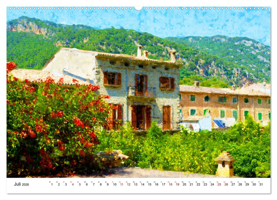 Zauberhaftes Mallorca - Gemalte Eindrücke der Insel (CALVENDO Premium Wandkalender 2026)