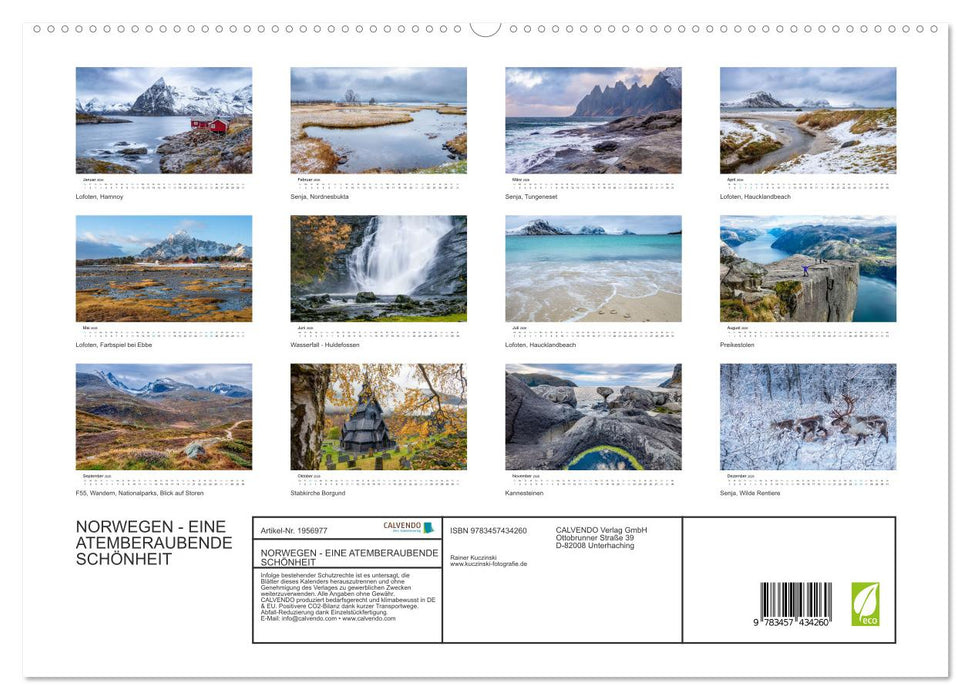 NORWEGEN - EINE ATEMBERAUBENDE SCHÖNHEIT (CALVENDO Premium Wandkalender 2026)