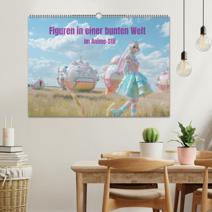 Figuren in einer bunten Welt - Im Anime-Stil (CALVENDO Wandkalender 2026)