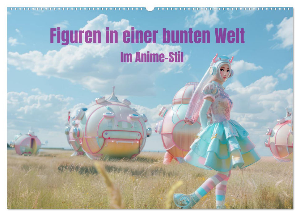 Figuren in einer bunten Welt - Im Anime-Stil (CALVENDO Wandkalender 2026)