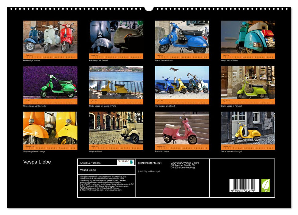 Vespa Liebe (CALVENDO Premium Wandkalender 2026)