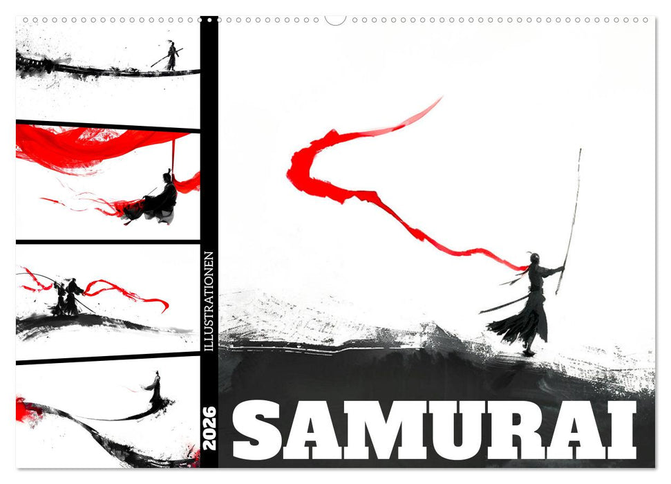 Samurai Illustrationen (CALVENDO Wandkalender 2026)