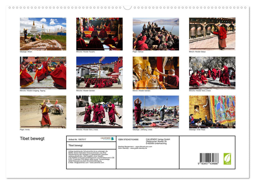 Tibet bewegt (CALVENDO Premium Wandkalender 2026)