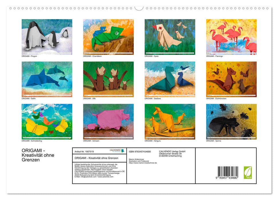ORIGAMI - Kreativität ohne Grenzen (CALVENDO Premium Wandkalender 2026)