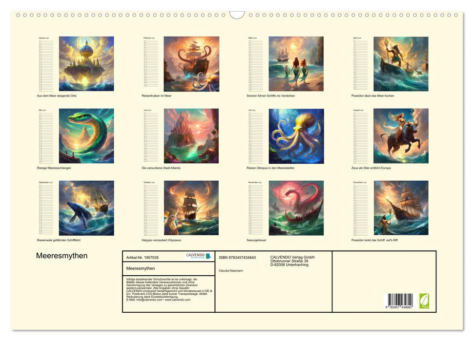 Meeresmythen (CALVENDO Wandkalender 2026)