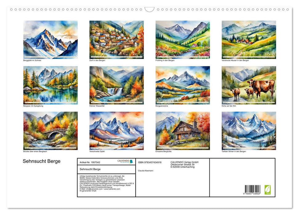 Sehnsucht Berge (CALVENDO Wandkalender 2026)