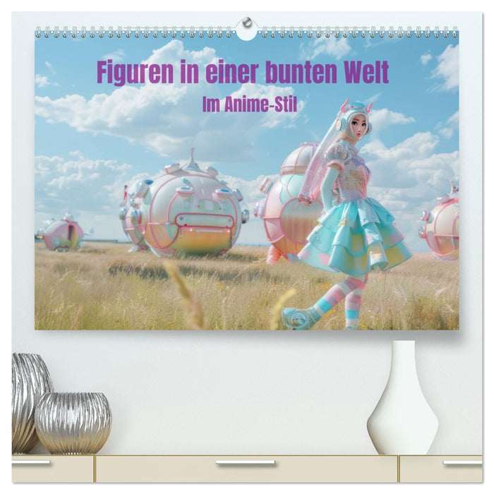 Figuren in einer bunten Welt - Im Anime-Stil (CALVENDO Premium Wandkalender 2026)