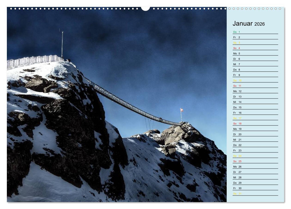 Grüezi . Landschaften in der Schweiz Planer (CALVENDO Premium Wandkalender 2026)