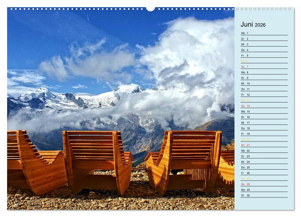 Grüezi . Landschaften in der Schweiz Planer (CALVENDO Premium Wandkalender 2026)