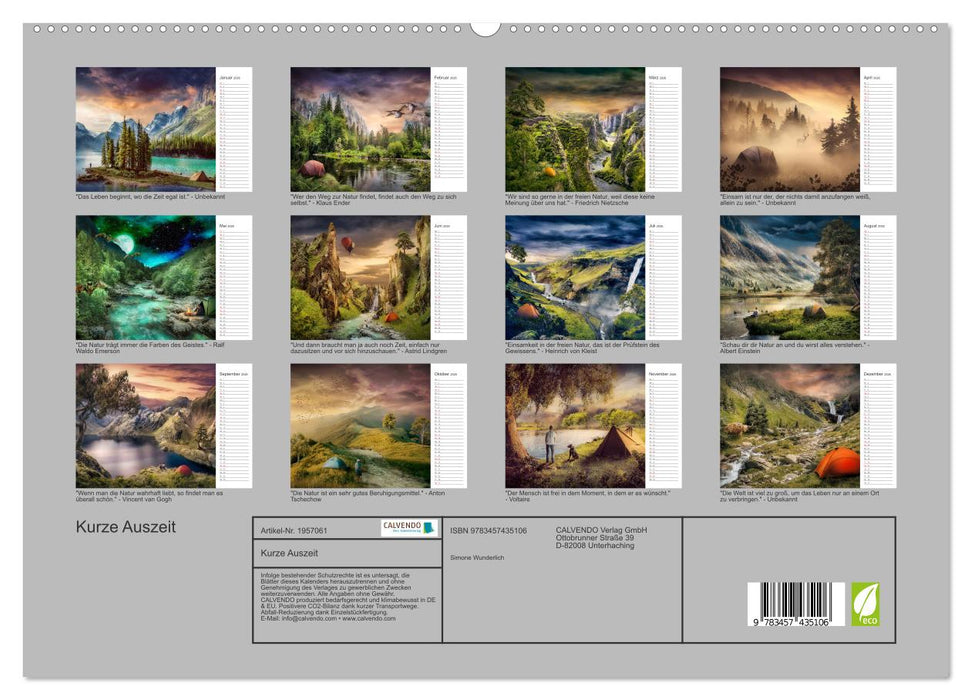 Kurze Auszeit (CALVENDO Premium Wandkalender 2026)