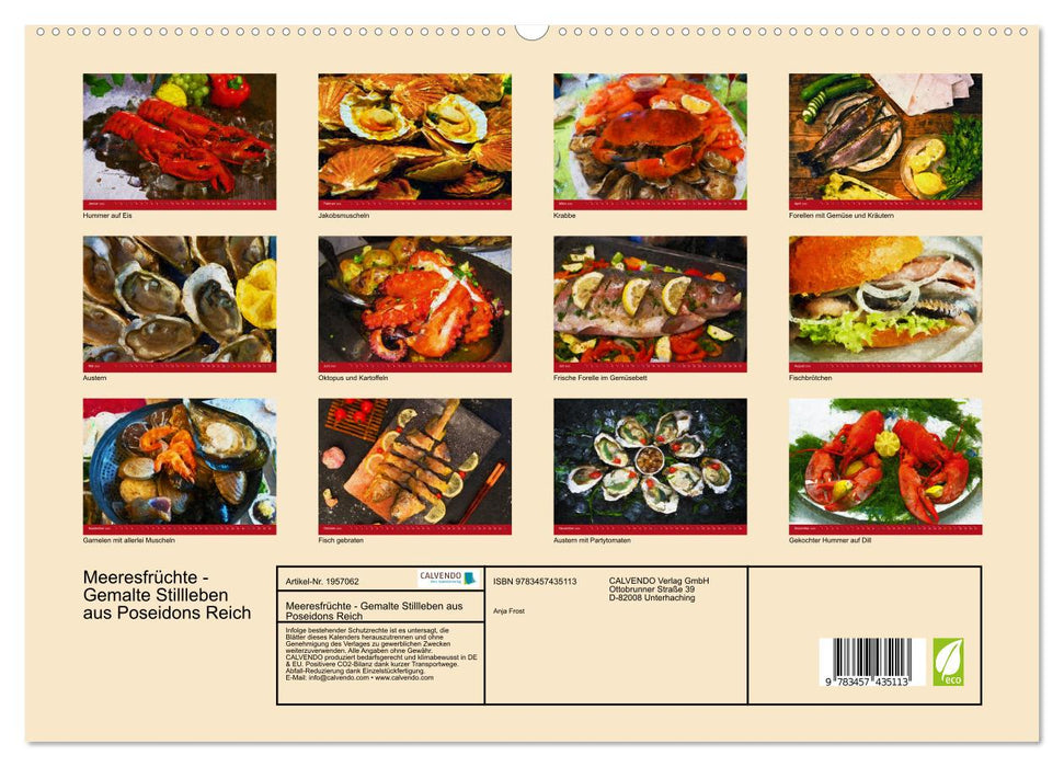 Meeresfrüchte - Gemalte Stillleben aus Poseidons Reich (CALVENDO Premium Wandkalender 2026)