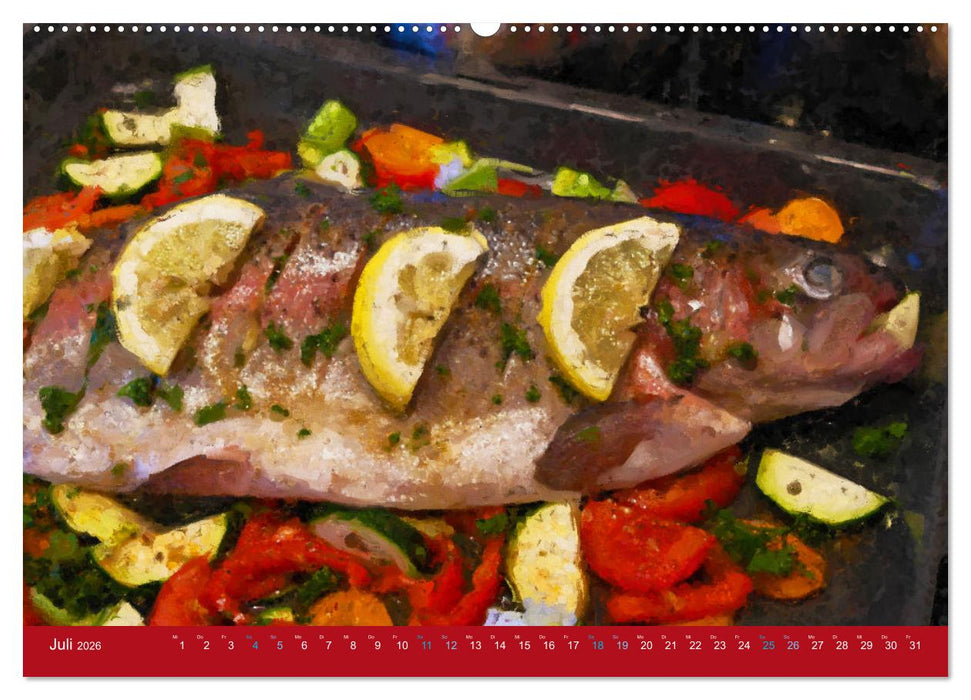 Meeresfrüchte - Gemalte Stillleben aus Poseidons Reich (CALVENDO Premium Wandkalender 2026)