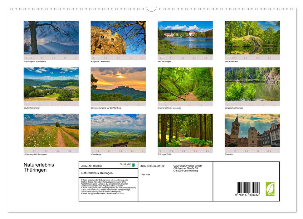 Naturerlebnis Thüringen (CALVENDO Premium Wandkalender 2026)