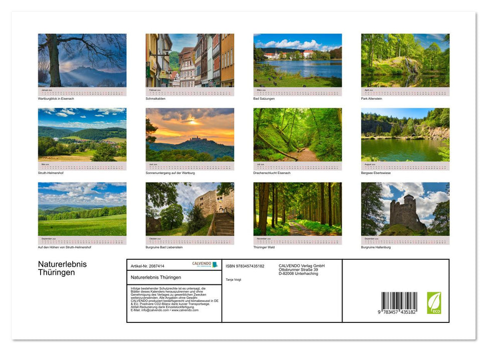 Naturerlebnis Thüringen (CALVENDO Premium Wandkalender 2026)