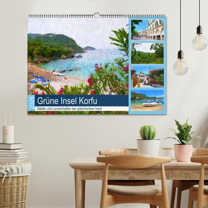 Grüne Insel Korfu - Städte und Landschaften der griechischen Insel (CALVENDO Wandkalender 2026)