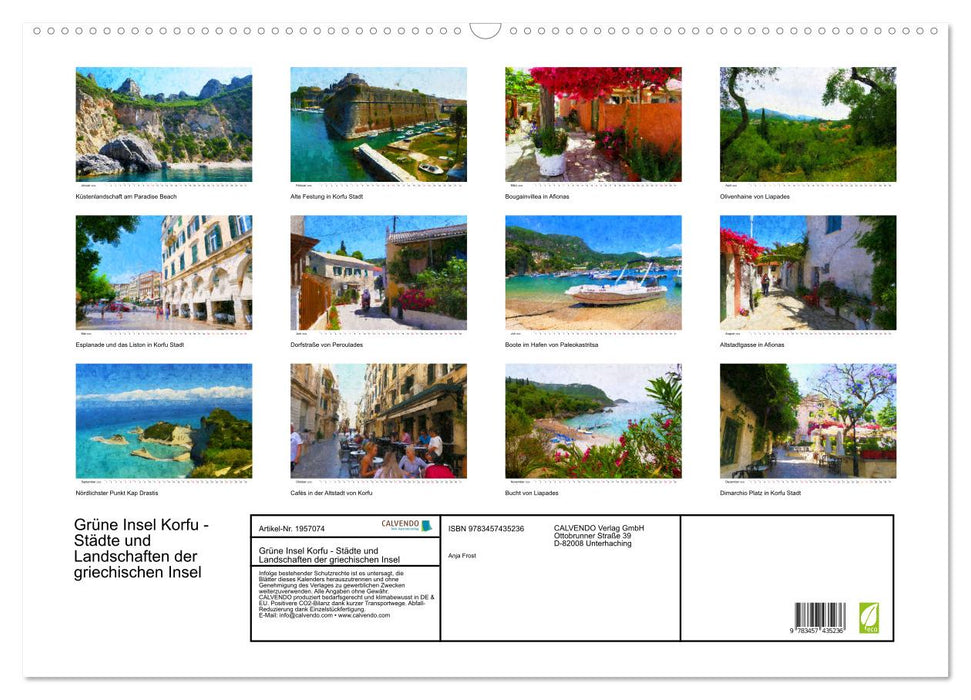Grüne Insel Korfu - Städte und Landschaften der griechischen Insel (CALVENDO Wandkalender 2026)