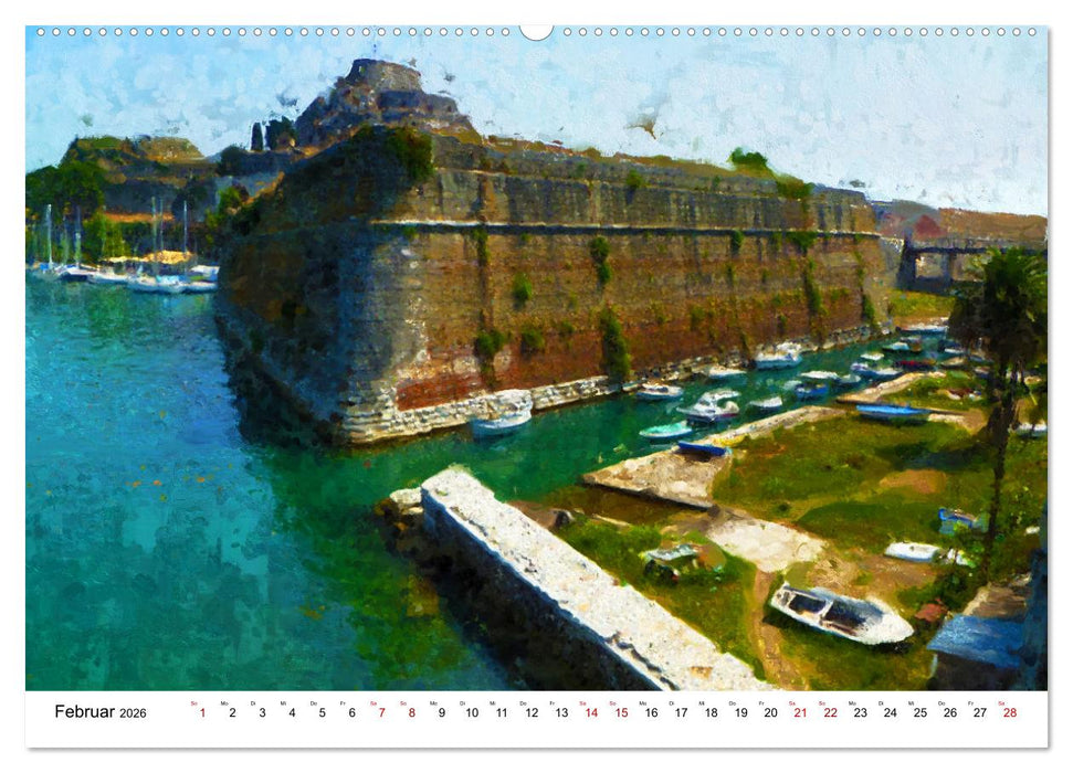 Grüne Insel Korfu - Städte und Landschaften der griechischen Insel (CALVENDO Wandkalender 2026)