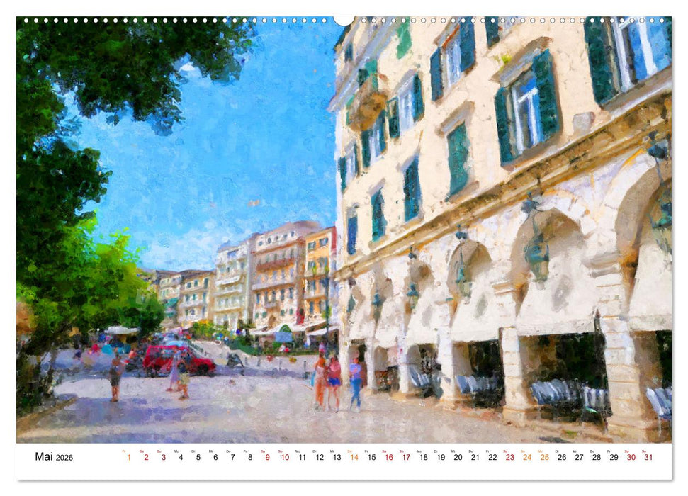 Grüne Insel Korfu - Städte und Landschaften der griechischen Insel (CALVENDO Wandkalender 2026)