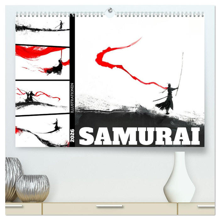 Samurai Illustrationen (CALVENDO Premium Wandkalender 2026)