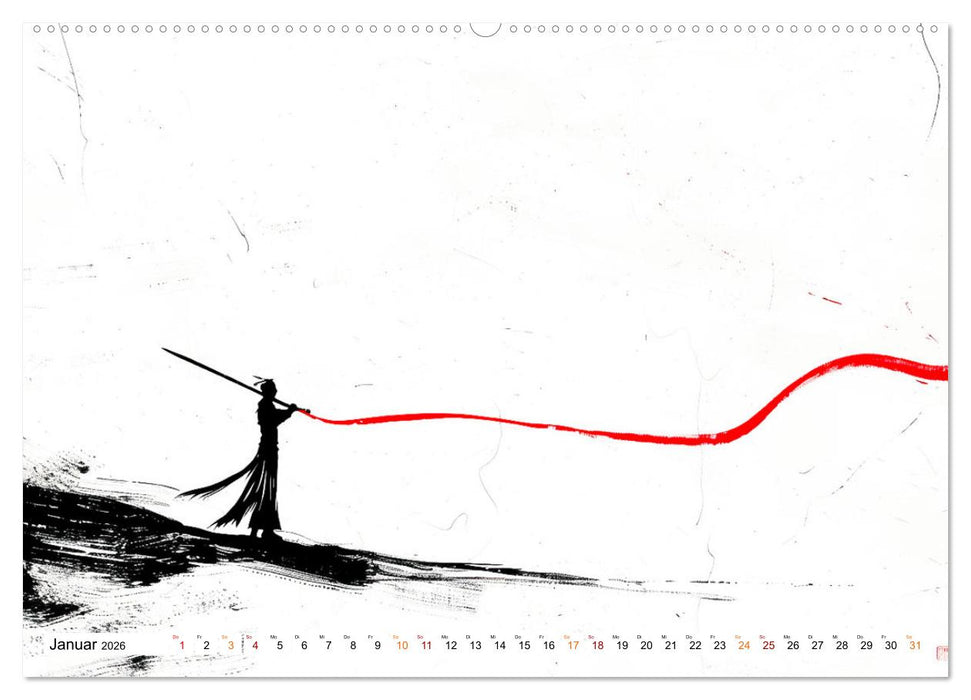 Samurai Illustrationen (CALVENDO Premium Wandkalender 2026)