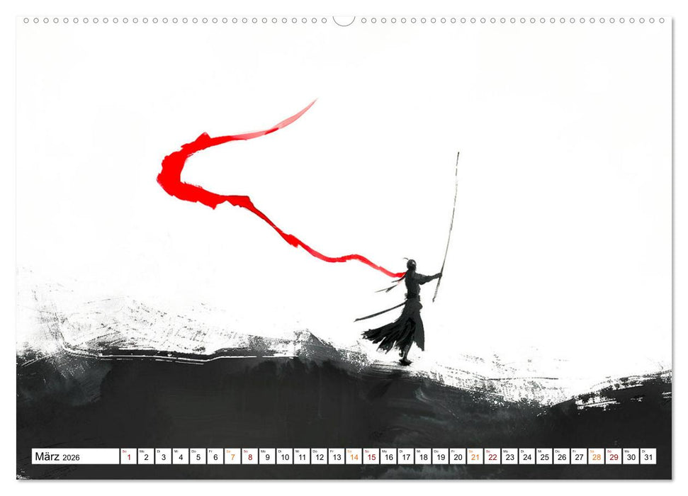 Samurai Illustrationen (CALVENDO Premium Wandkalender 2026)