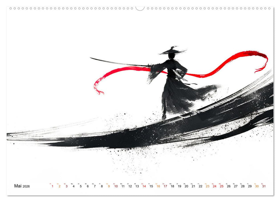 Samurai Illustrationen (CALVENDO Premium Wandkalender 2026)