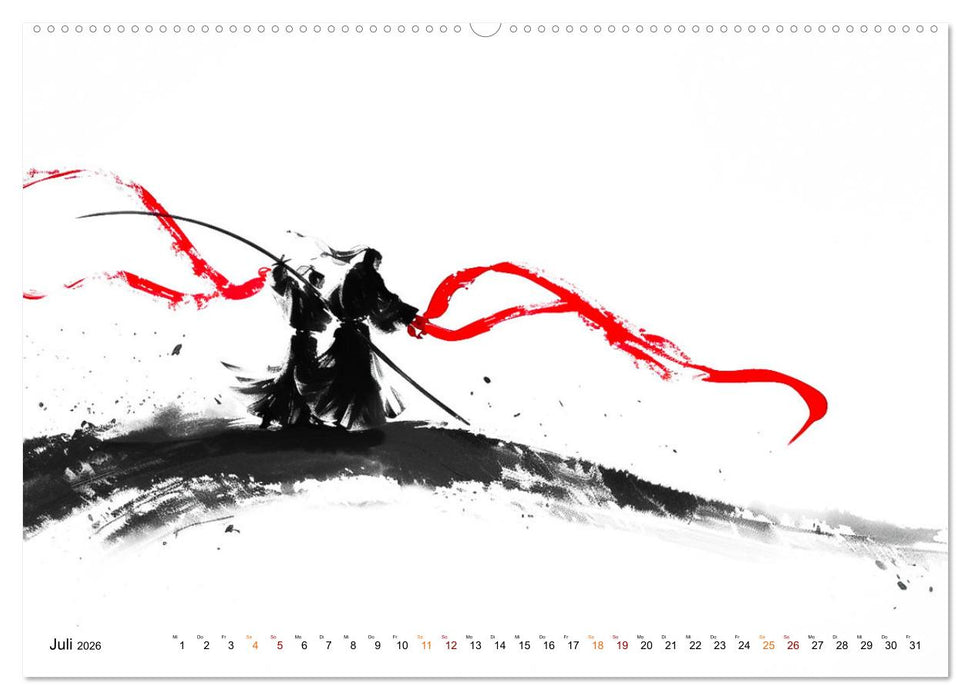 Samurai Illustrationen (CALVENDO Premium Wandkalender 2026)