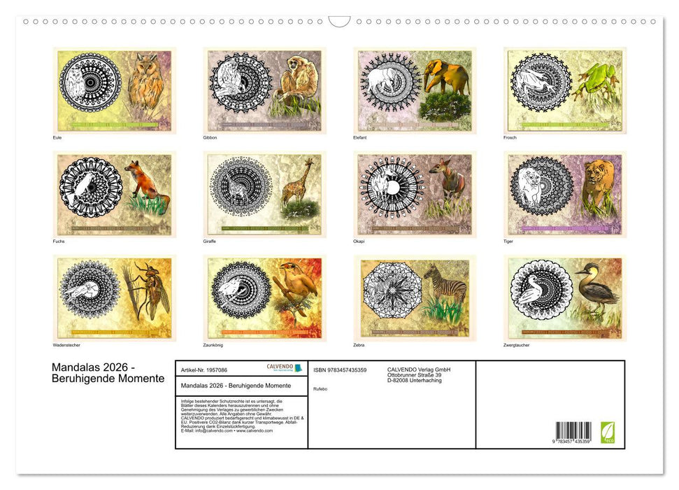 Mandalas 2026 - Beruhigende Momente (CALVENDO Wandkalender 2026)