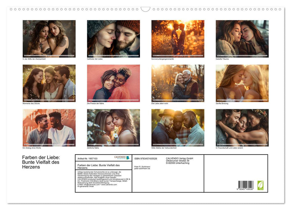 Farben der Liebe: Bunte Vielfalt des Herzens (CALVENDO Wandkalender 2026)
