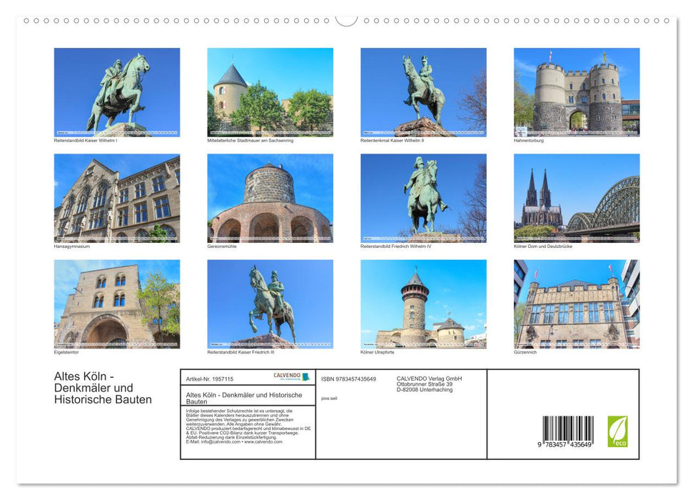Altes Köln - Denkmäler und Historische Bauten (CALVENDO Premium Wandkalender 2026)