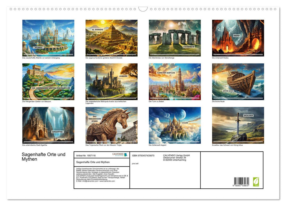 Sagenhafte Orte und Mythen (CALVENDO Wandkalender 2026)