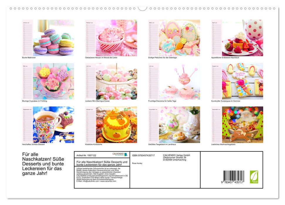 Für alle Naschkatzen! Süße Desserts und bunte Leckereien für das ganze Jahr! (CALVENDO Premium Wandkalender 2026)