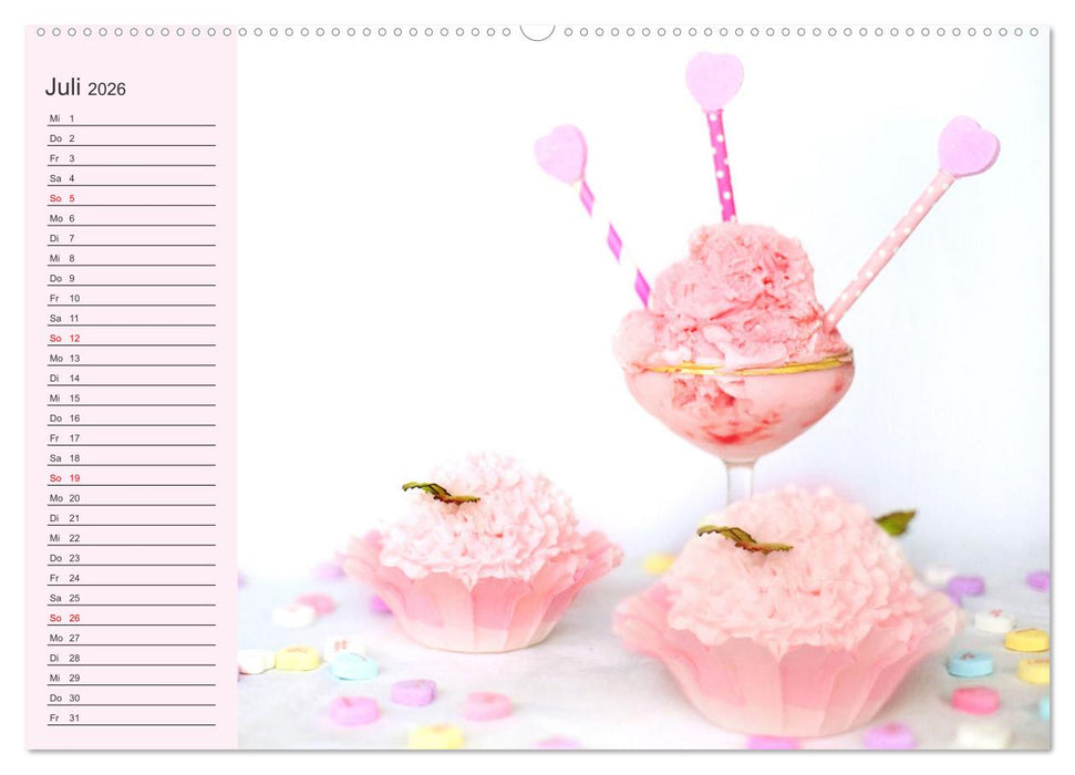 Für alle Naschkatzen! Süße Desserts und bunte Leckereien für das ganze Jahr! (CALVENDO Premium Wandkalender 2026)