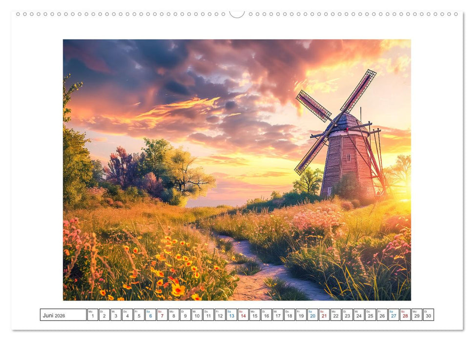 Im Reich der Windmühlen (CALVENDO Wandkalender 2026)