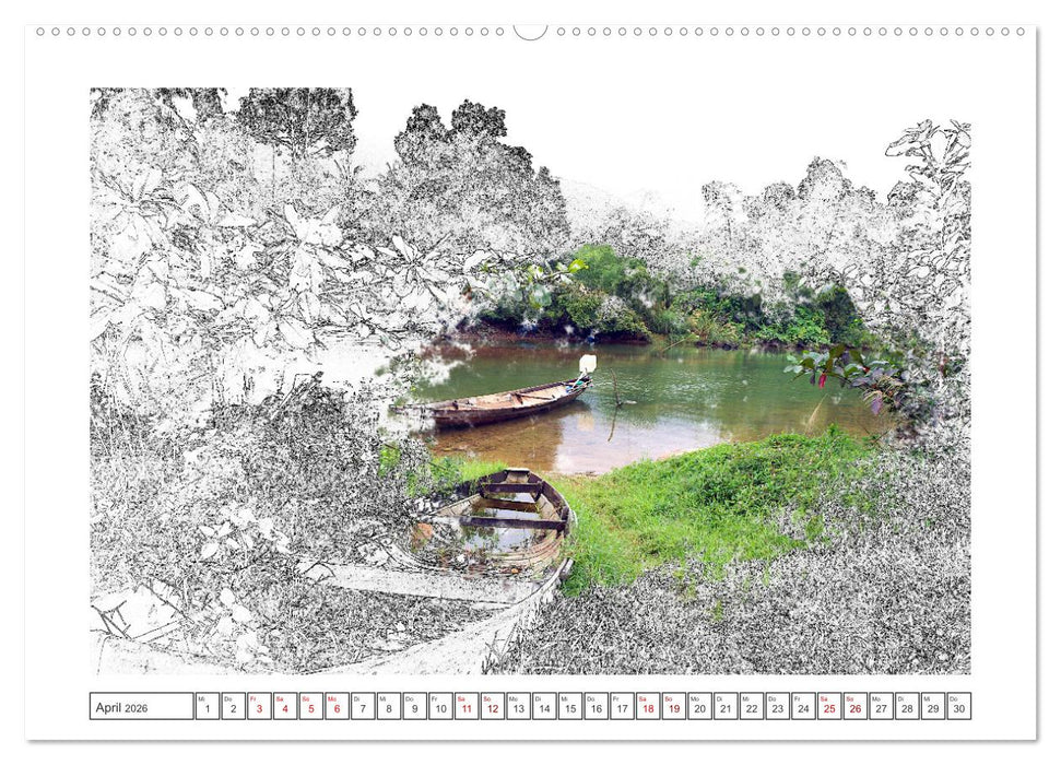 Skizzenbilder - Bilderskizzen (CALVENDO Premium Wandkalender 2026)