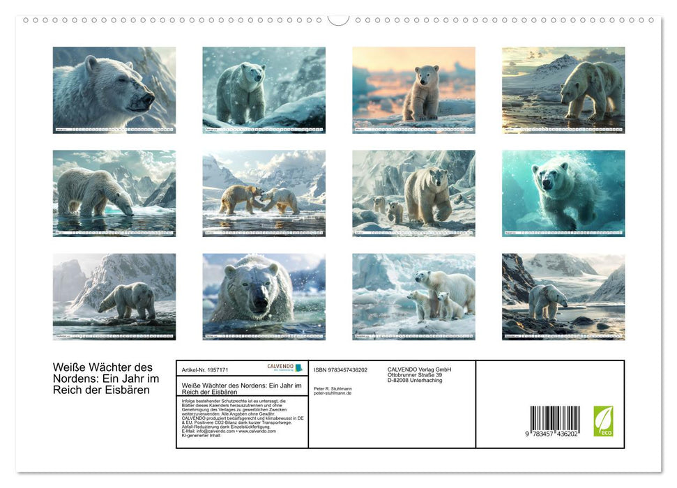 Weiße Wächter des Nordens: Ein Jahr im Reich der Eisbären (CALVENDO Premium Wandkalender 2026)