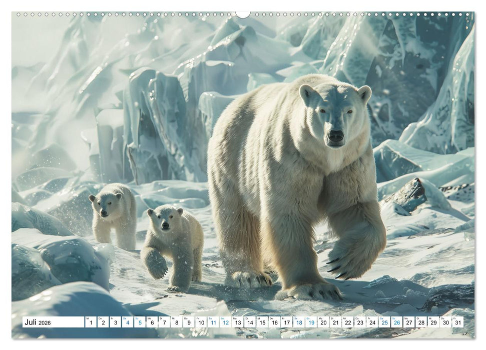 Weiße Wächter des Nordens: Ein Jahr im Reich der Eisbären (CALVENDO Premium Wandkalender 2026)